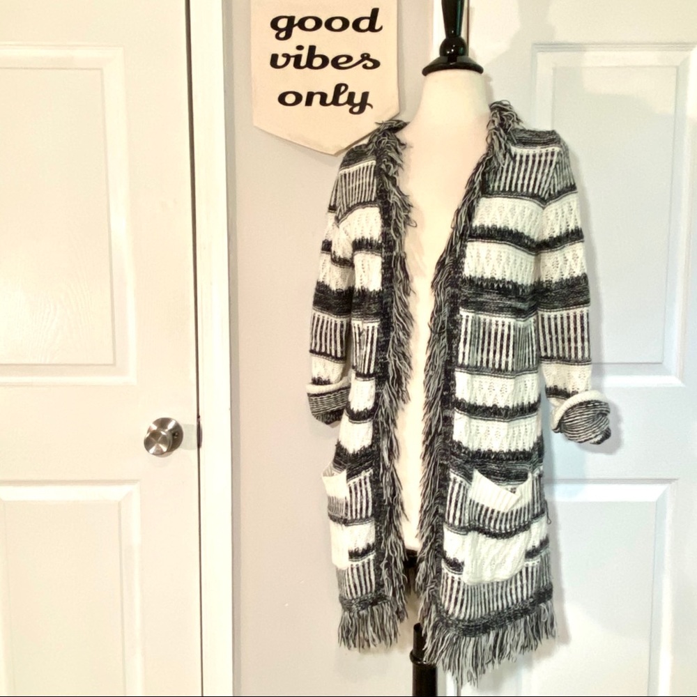 Minkpink Striped Knit Cardigan XS